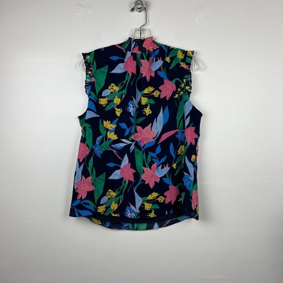 J Crew Factory Women's Floral Mockneck Tank Top Size 8 - Picture 4 of 7